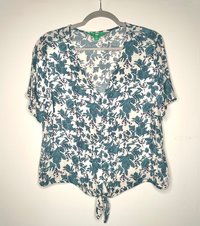 Blue&White Botanical Top  мє∂ιυм