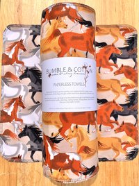 Wild Horses Paperless Towels || Unpaper Towels ||Eco Kitchen Botanical Gift  12x12 Sheets