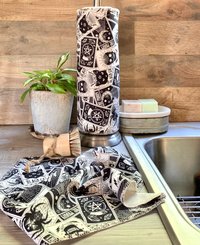 Spooky Tarot Paperless Towels || Unpaper Towels || Eco Sustainable Kitchen 12x12 Sheets