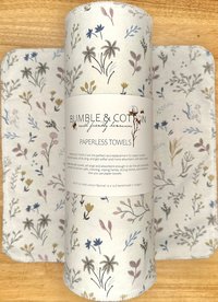 Paperless Towels Sprigs & Leaves 12x12 Sheets || Unpaper Towels || Eco Kitchen Botanical Gift  || Sustainable Kitchen