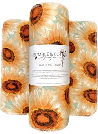 Painted Sunflowers Paperless Towels || Unpaper Towels || Zero Waste Kitchen Gifts 12x12 Sheets