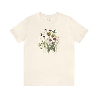 Botanical Hummingbird T-Shirt || Botanics and Bird Lover Tee Shirt || ECO Gender Neutral T-shirt