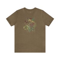 Botanical Hummingbird T-Shirt || Botanics and Bird Lover Tee Shirt || ECO Gender Neutral T-shirt