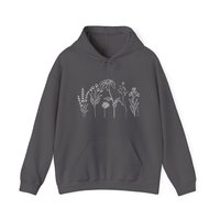 Flower Line Hoodie || Wildflower Hoodie || Wildflower Hooded Sweatshirt
