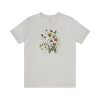Botanical Hummingbird T-Shirt || Botanics and Bird Lover Tee Shirt || ECO Gender Neutral T-shirt