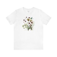Botanical Hummingbird T-Shirt || Botanics and Bird Lover Tee Shirt || ECO Gender Neutral T-shirt