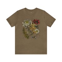 Floral Botanical Tee Shirt ||  Flower Tee || Botanical Flowers T-shirt || Nature ECO T-shirt Gender Neutral Gift