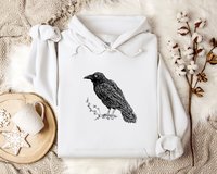 Raven Hoodie || Raven Crow Hooded Sweatshirt || Eco Hoodie || Wildlife Hoodie Gender Neutral Gift