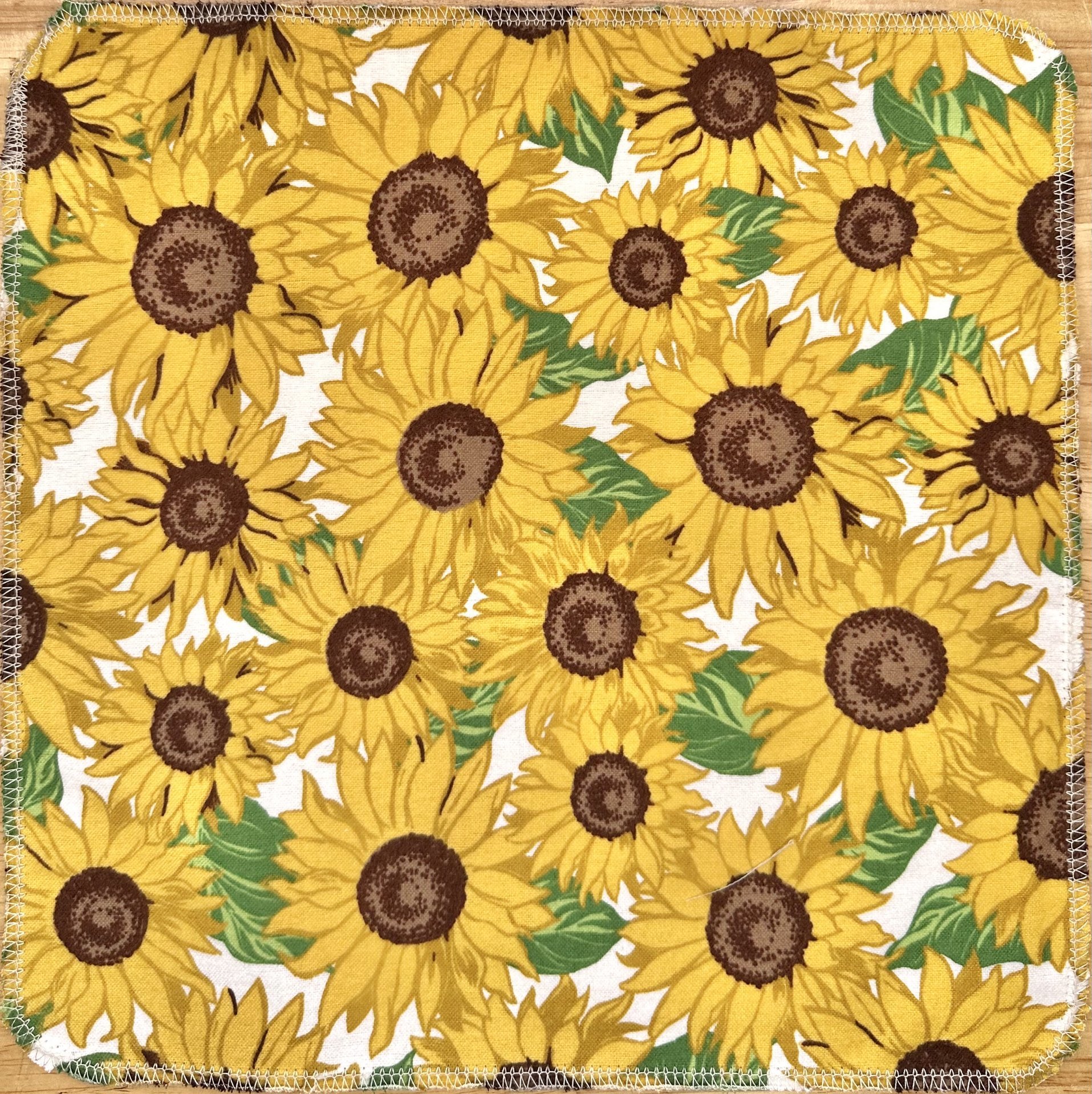 Sunflowers & Leaves Paperless Towels || Unpaper Towels || Zero Waste Kitchen Gifts 12x12 Sheets