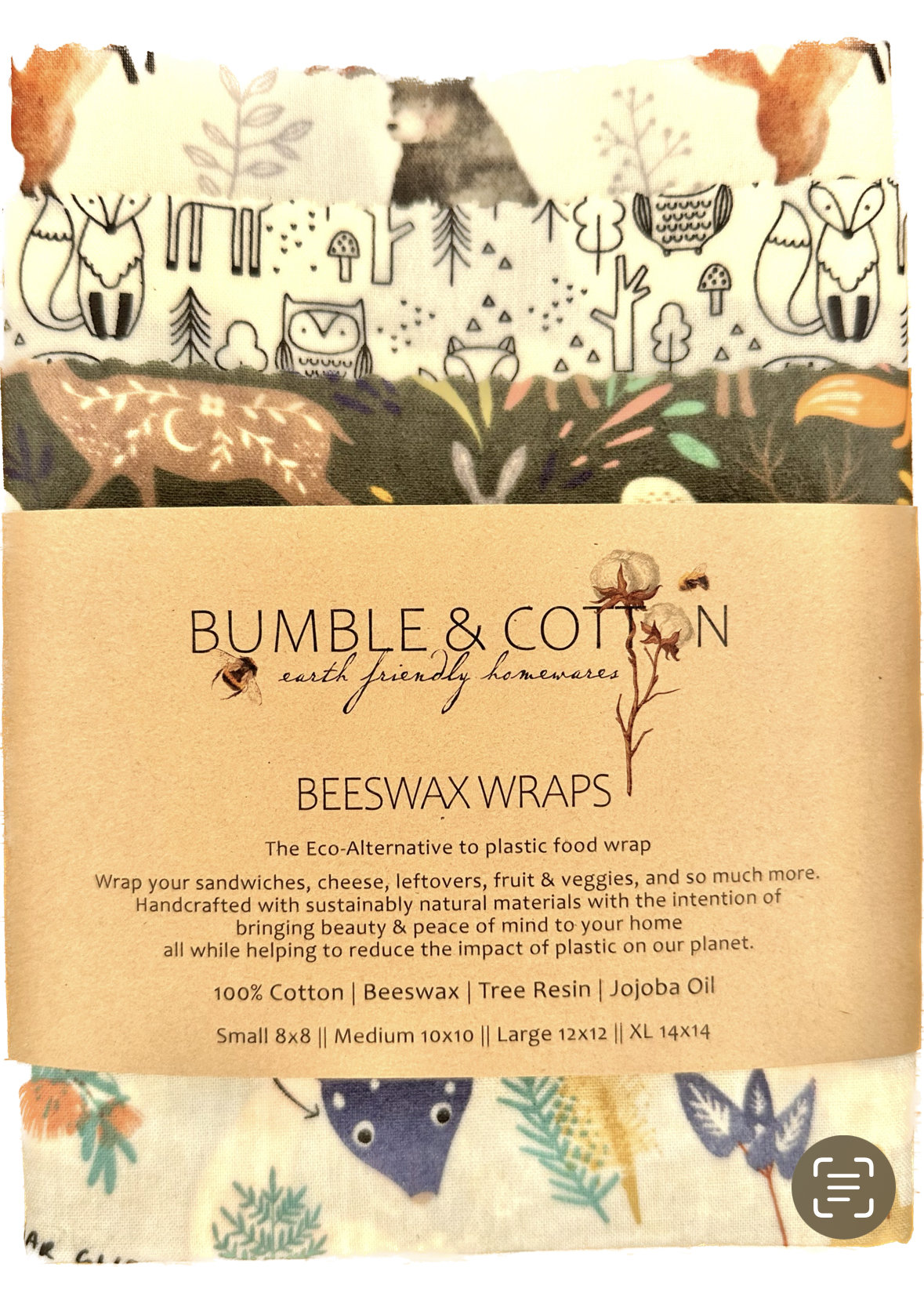 BEESWAX WRAPS 4-pack Bear&Fox