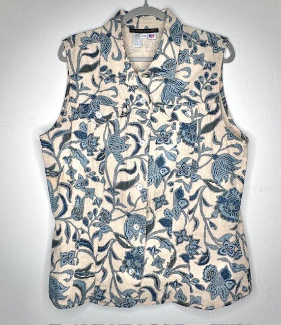 Linen&Botanical Sleeveless Jacket  χℓαяgє 