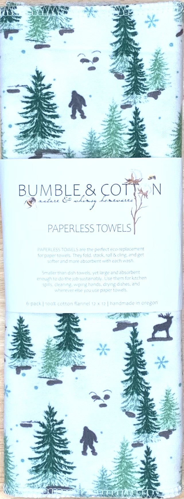 Winter Forest Paperless Towels || Eco Sustainable Kitchen || Ski Lodge Unpaper Towels 12x12 Sheets