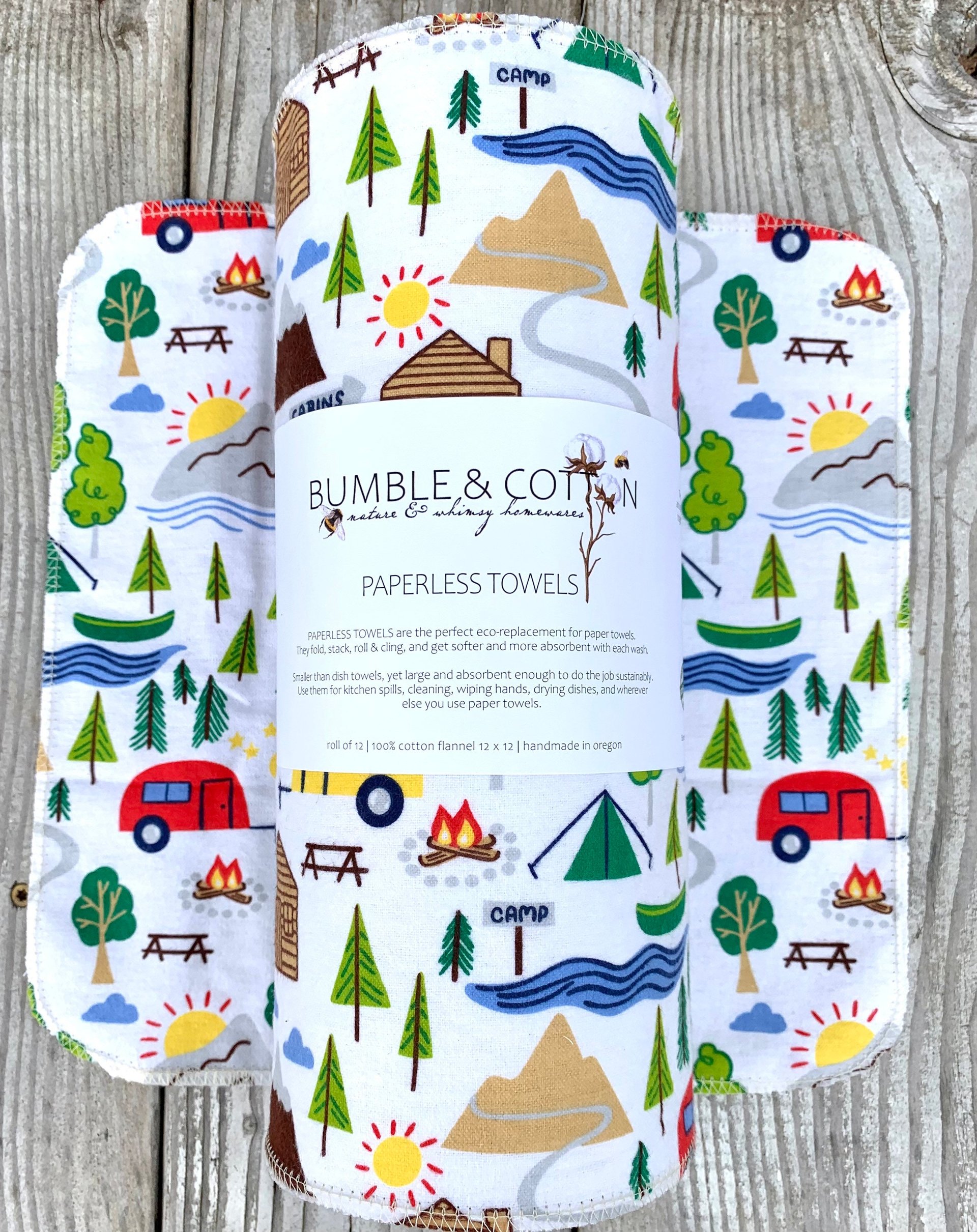 Summertime Paperless Towels || Unpaper Towels || Eco Sustainable 12x12 Sheets