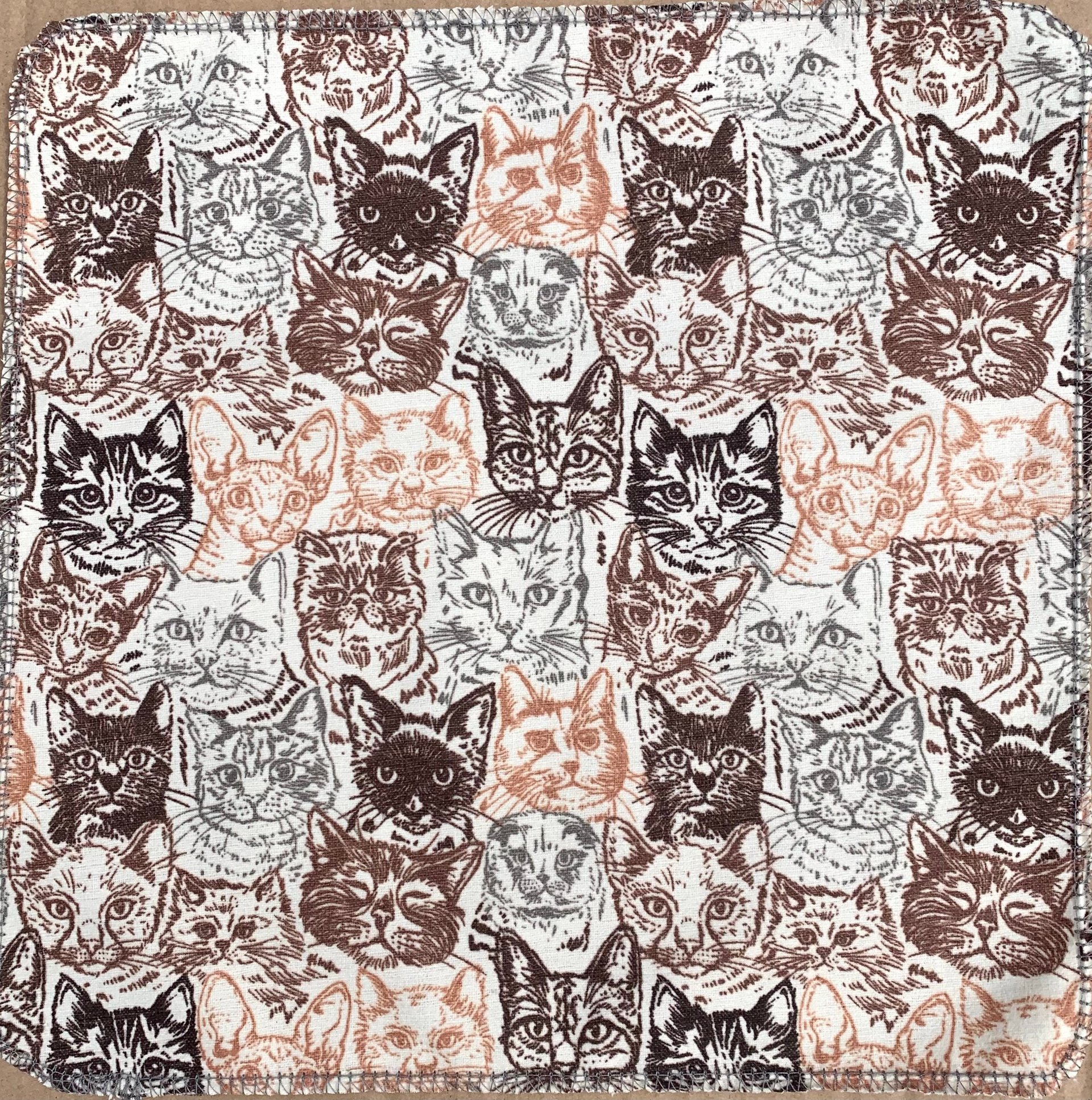 Cat Faces Paperless Towels || Unpaper Towels || Eco Kitchen Gift  12x12 Sheets