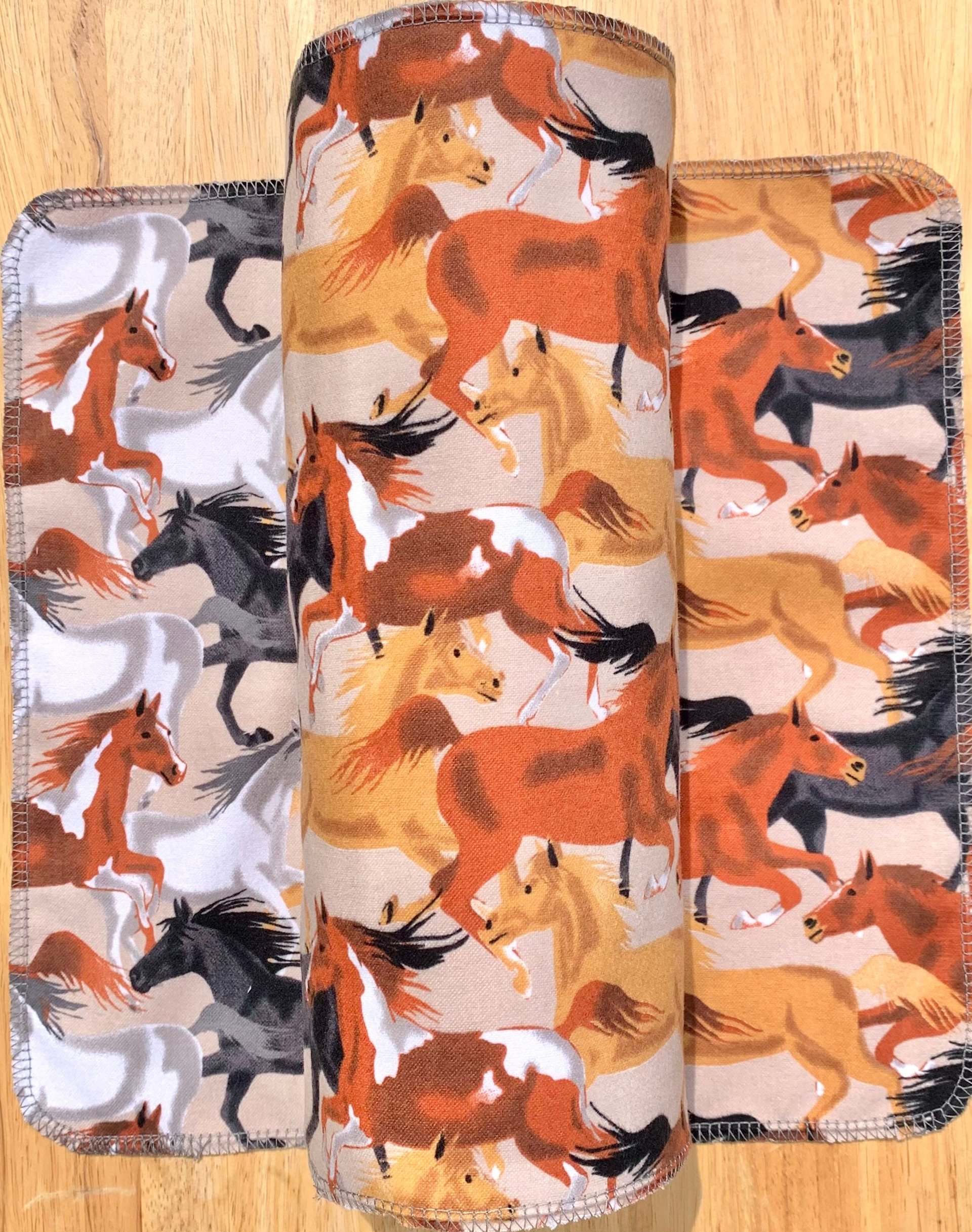 Wild Horses Paperless Towels || Unpaper Towels ||Eco Kitchen Botanical Gift  12x12 Sheets