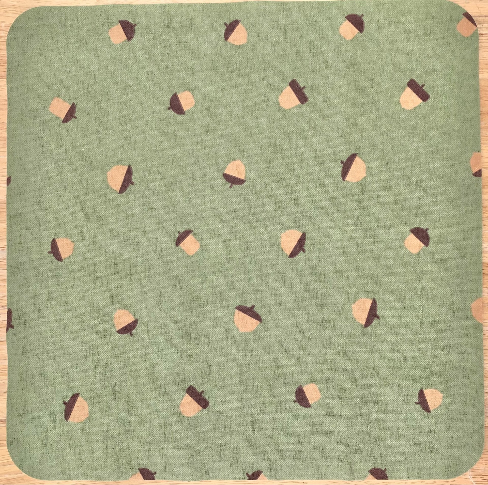 Acorns on sage green Paperless Towels || Unpaper Towels || Eco Sustainable Kitchen Gifts 12x12 Sheets