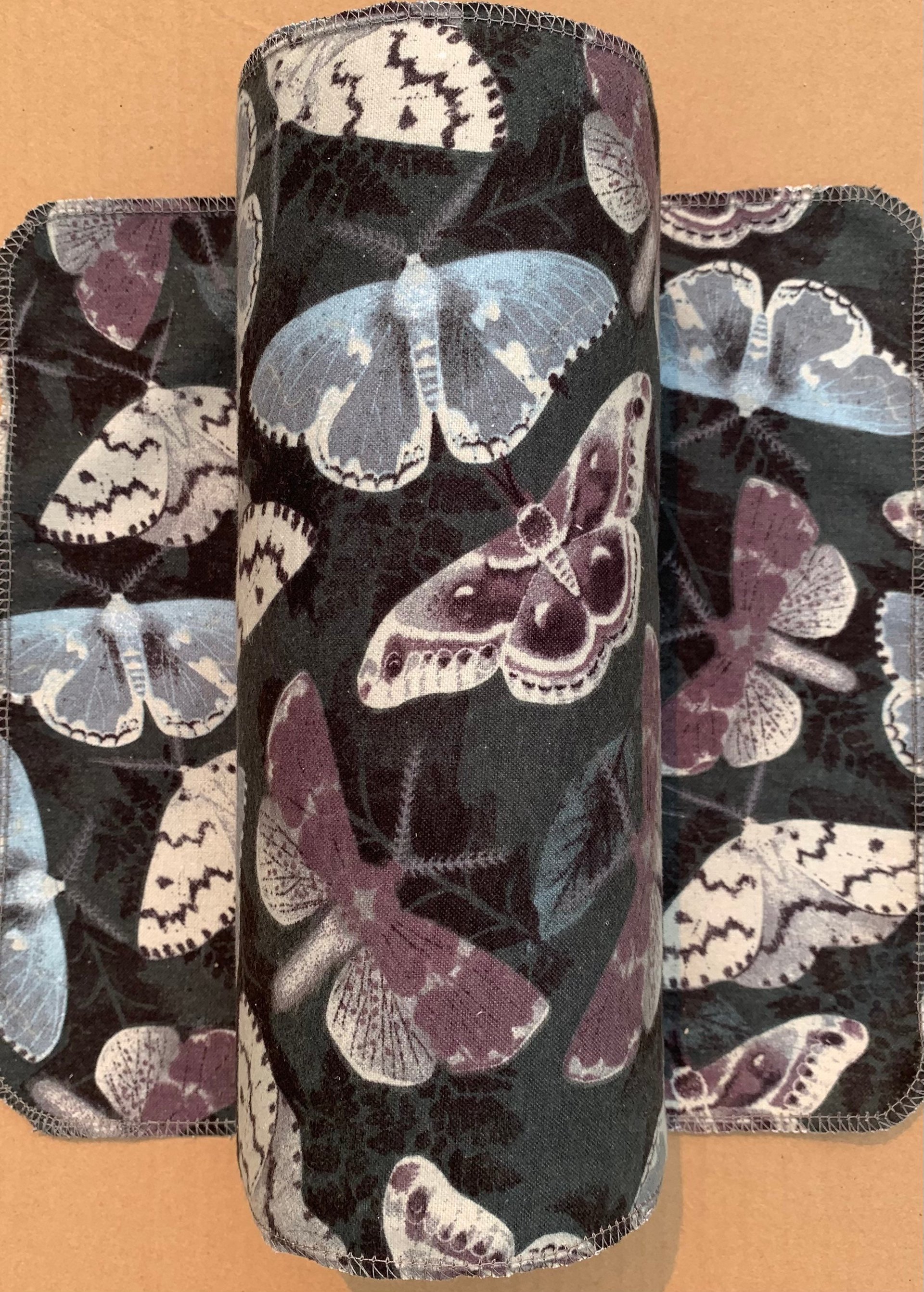 Winter Moths Paperless Towels || Unpaper Towels || Eco Sustainable Kitchen 12x12 Sheets