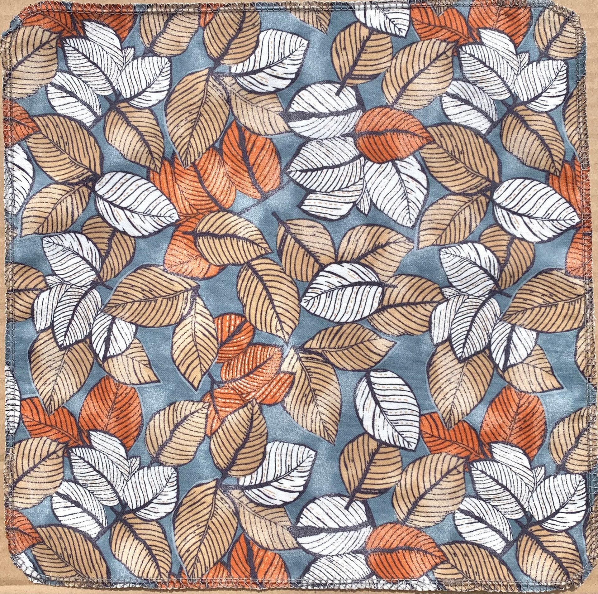 Leaves on grey Paperless Towels || Unpaper Towels || Eco Sustainable Zero Waste Kitchen 12x12 Sheets