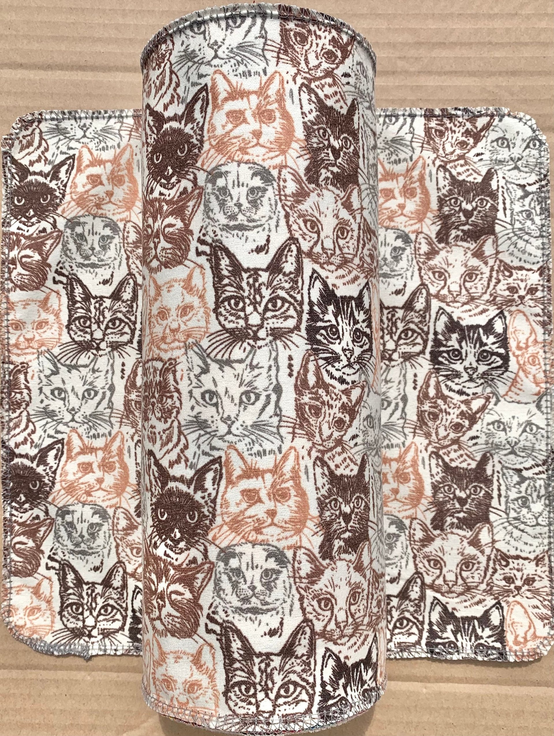 Cat Faces Paperless Towels || Unpaper Towels || Eco Kitchen Gift  12x12 Sheets