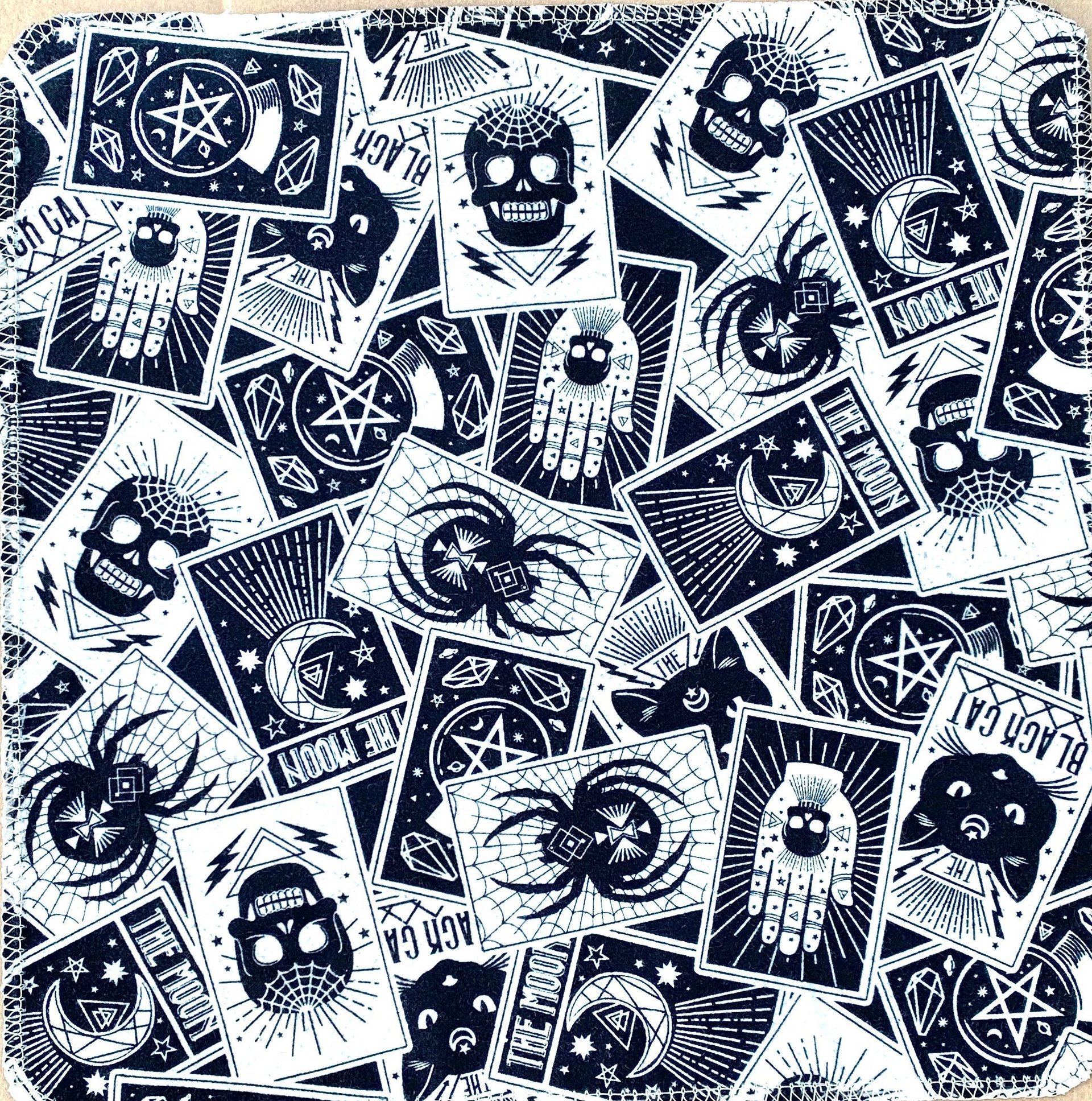 Spooky Tarot Paperless Towels || Unpaper Towels || Eco Sustainable Kitchen 12x12 Sheets
