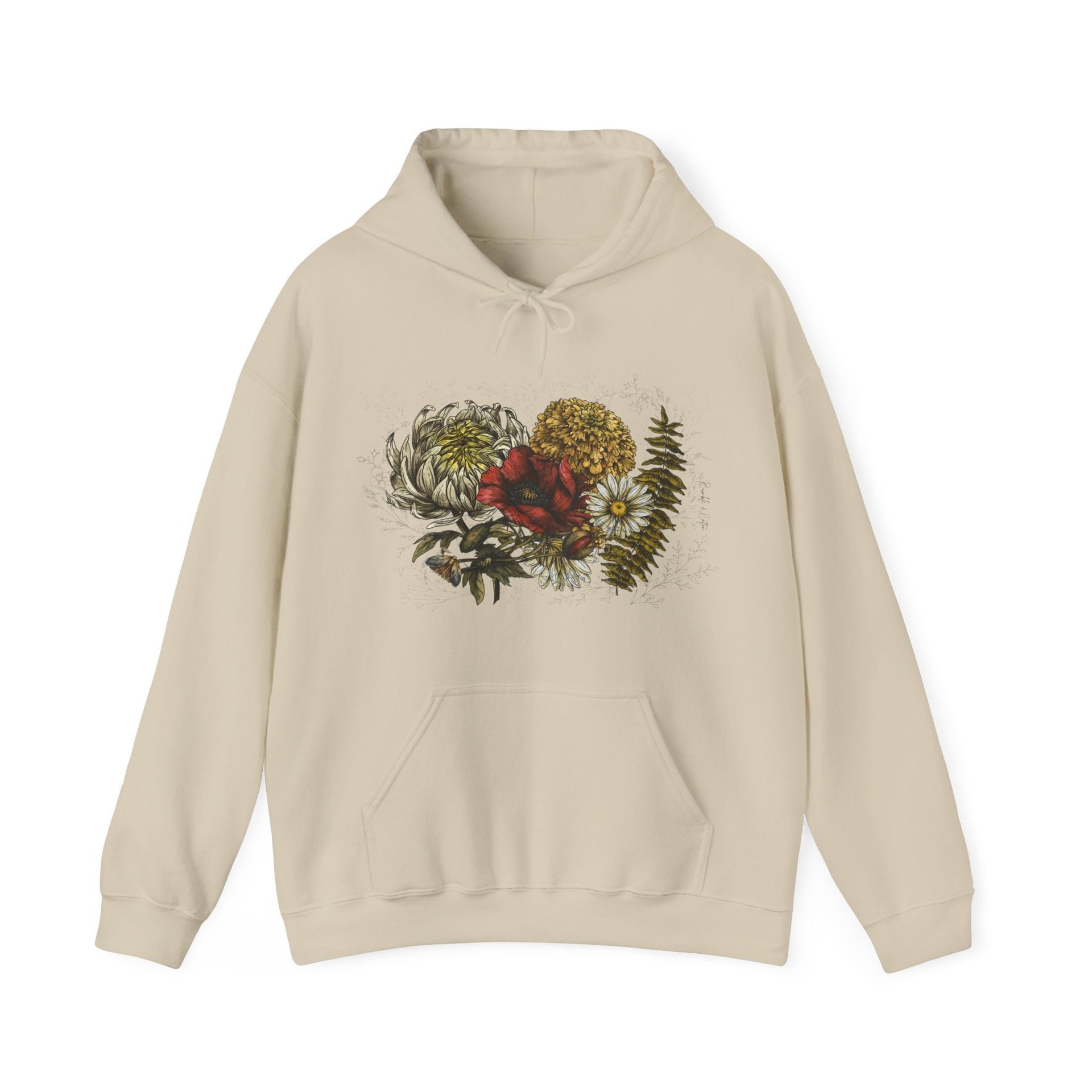 Floral Botanical Hoodie Sweatshirt || Flower Hoodie || Eco Nature Gender Neutral Gift