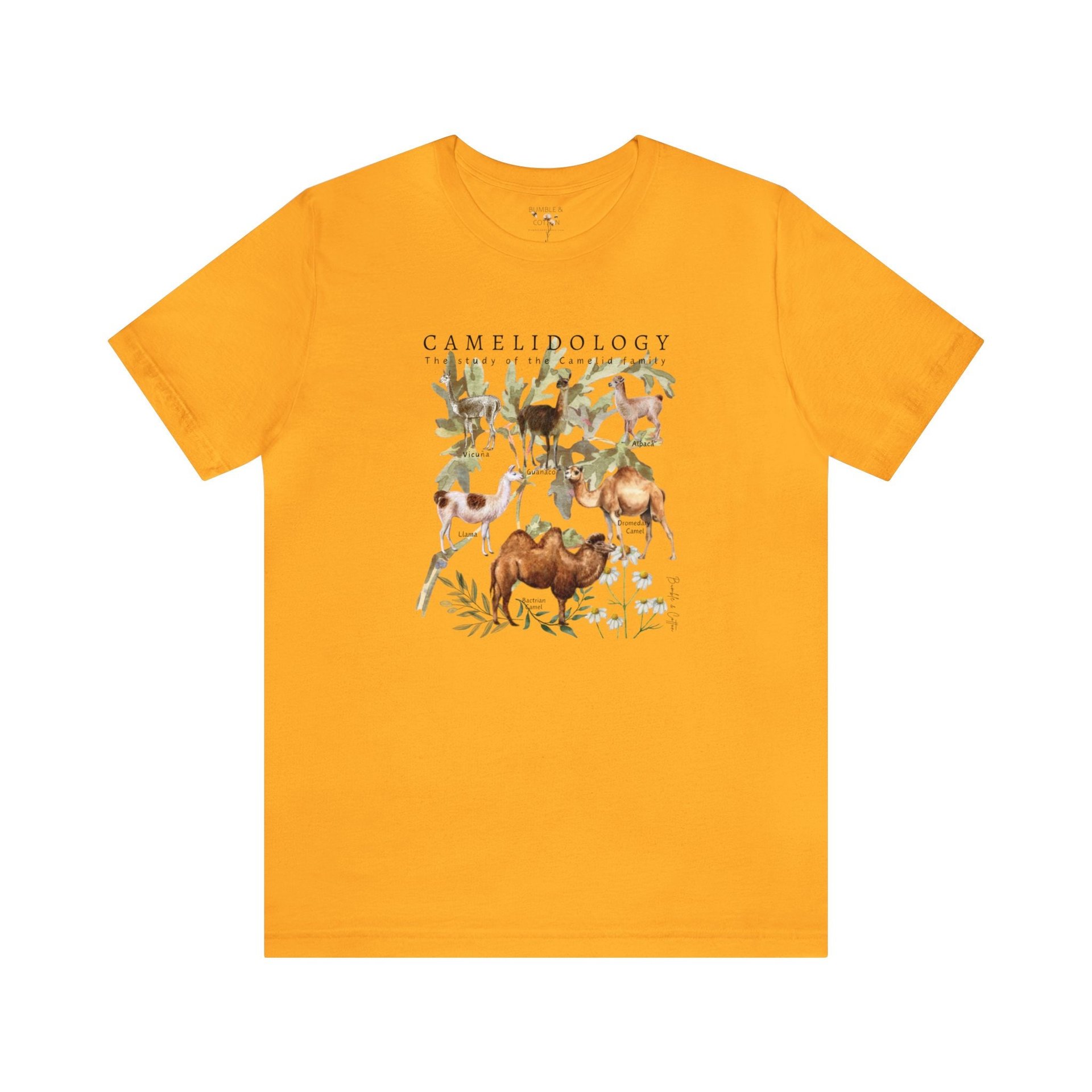 CAMELIDOLOGY Tee Shirt || Camelidology T-shirt || Gender Neutral Gift T-Shirt || Bactrian Camel Llama Guanaco Alpaca Vicuna