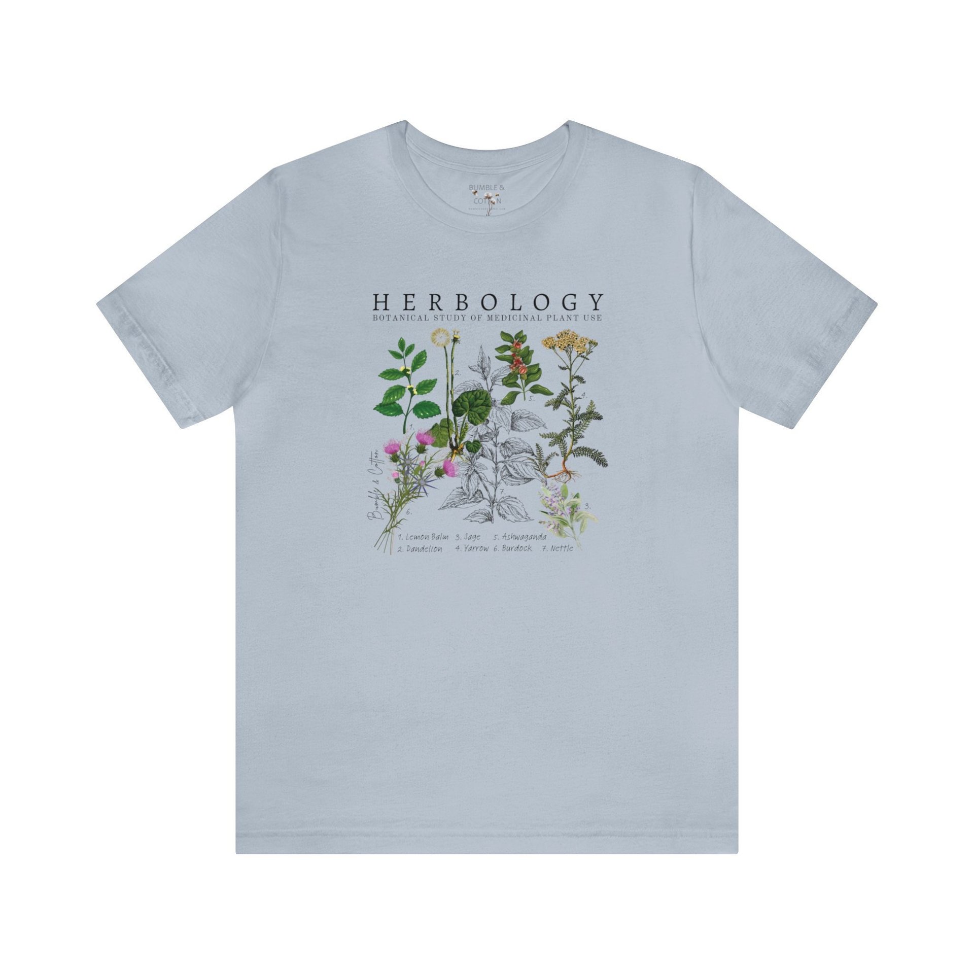 HERBOLOGY Tee Shirt || Herb Tee shirt || Botany T-Shirt || Herbal Gender Neutral Gift Eco T-Shirt