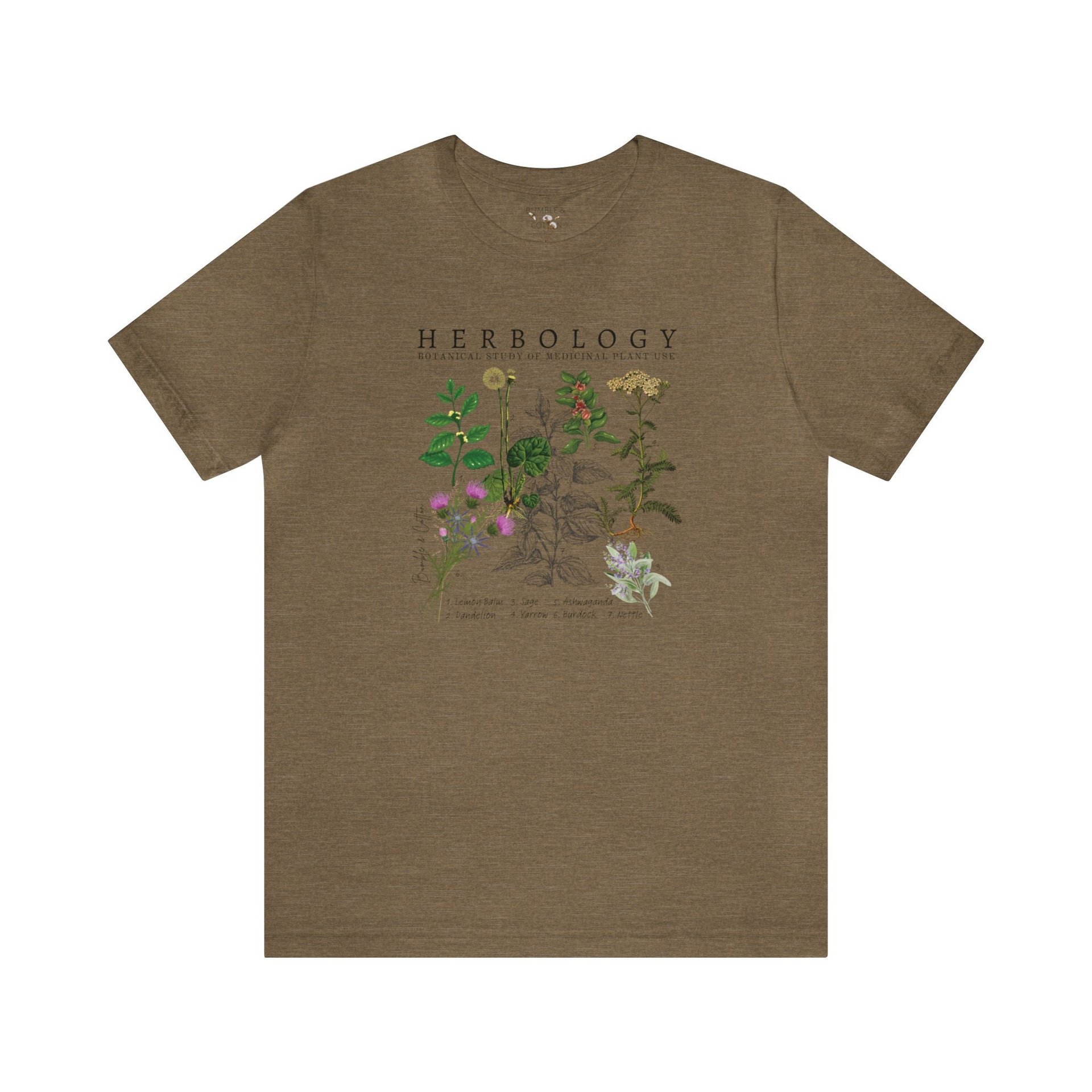 HERBOLOGY Tee Shirt || Herb Tee shirt || Botany T-Shirt || Herbal Gender Neutral Gift Eco T-Shirt