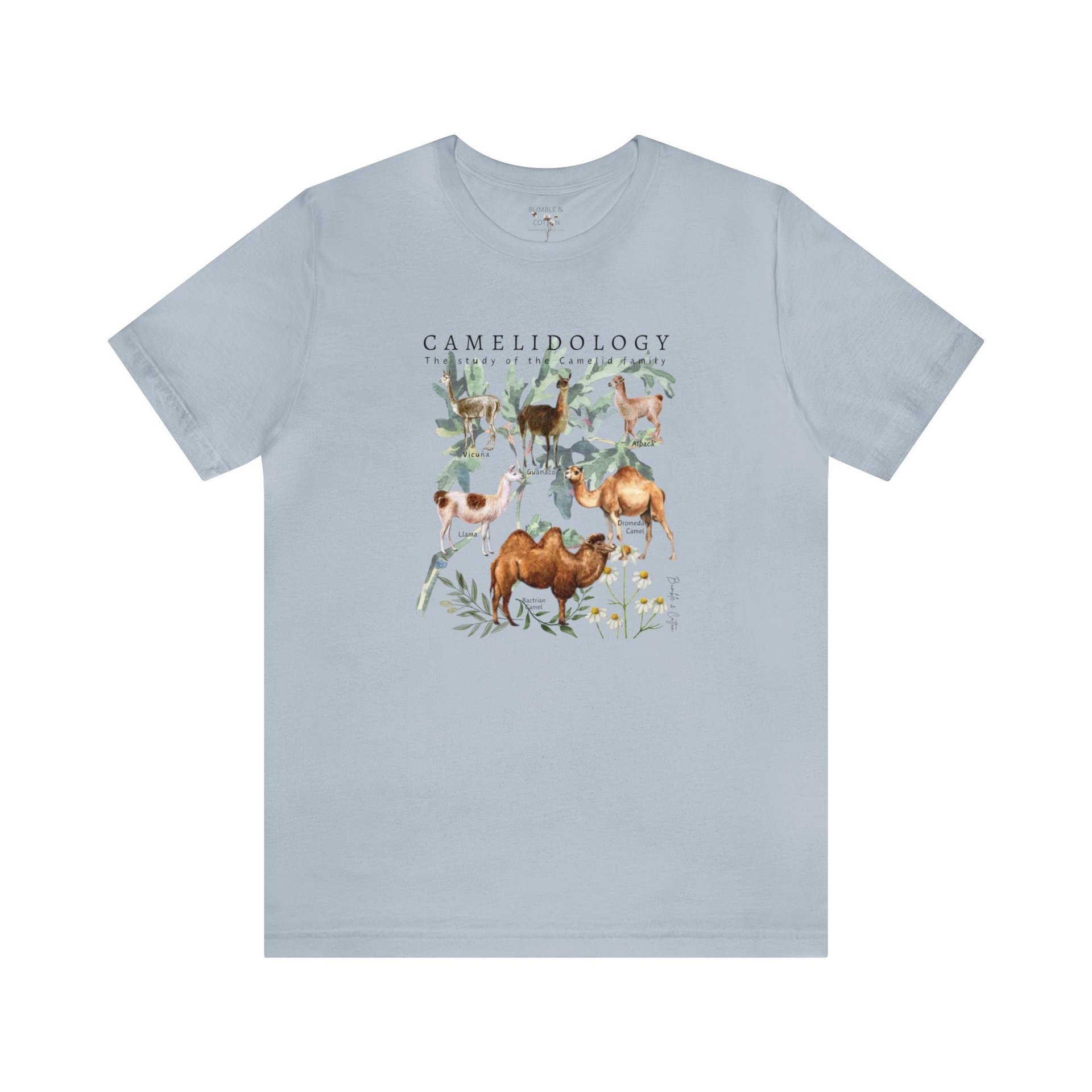 CAMELIDOLOGY Tee Shirt || Camelidology T-shirt || Gender Neutral Gift T-Shirt || Bactrian Camel Llama Guanaco Alpaca Vicuna