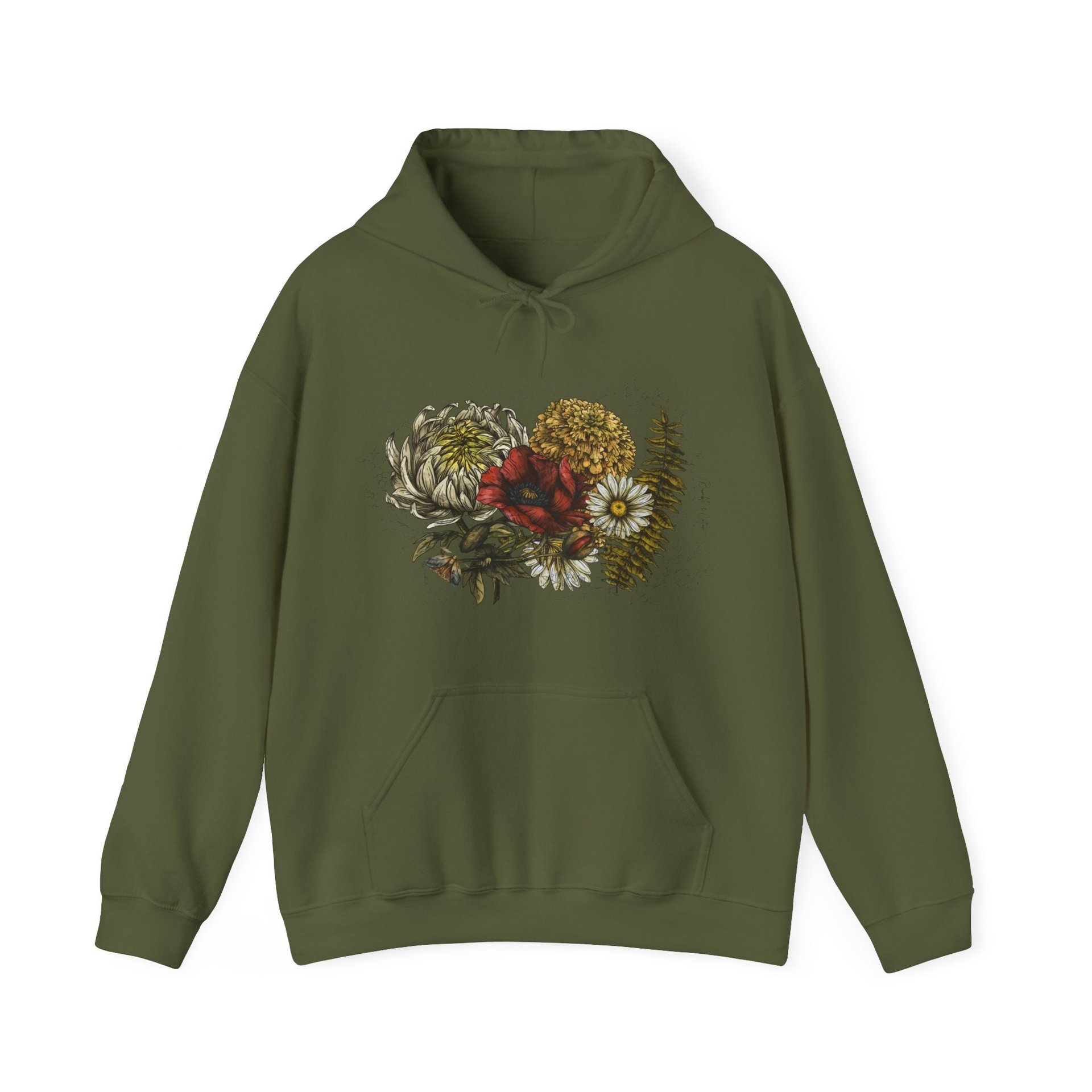Floral Botanical Hoodie Sweatshirt || Flower Hoodie || Eco Nature Gender Neutral Gift