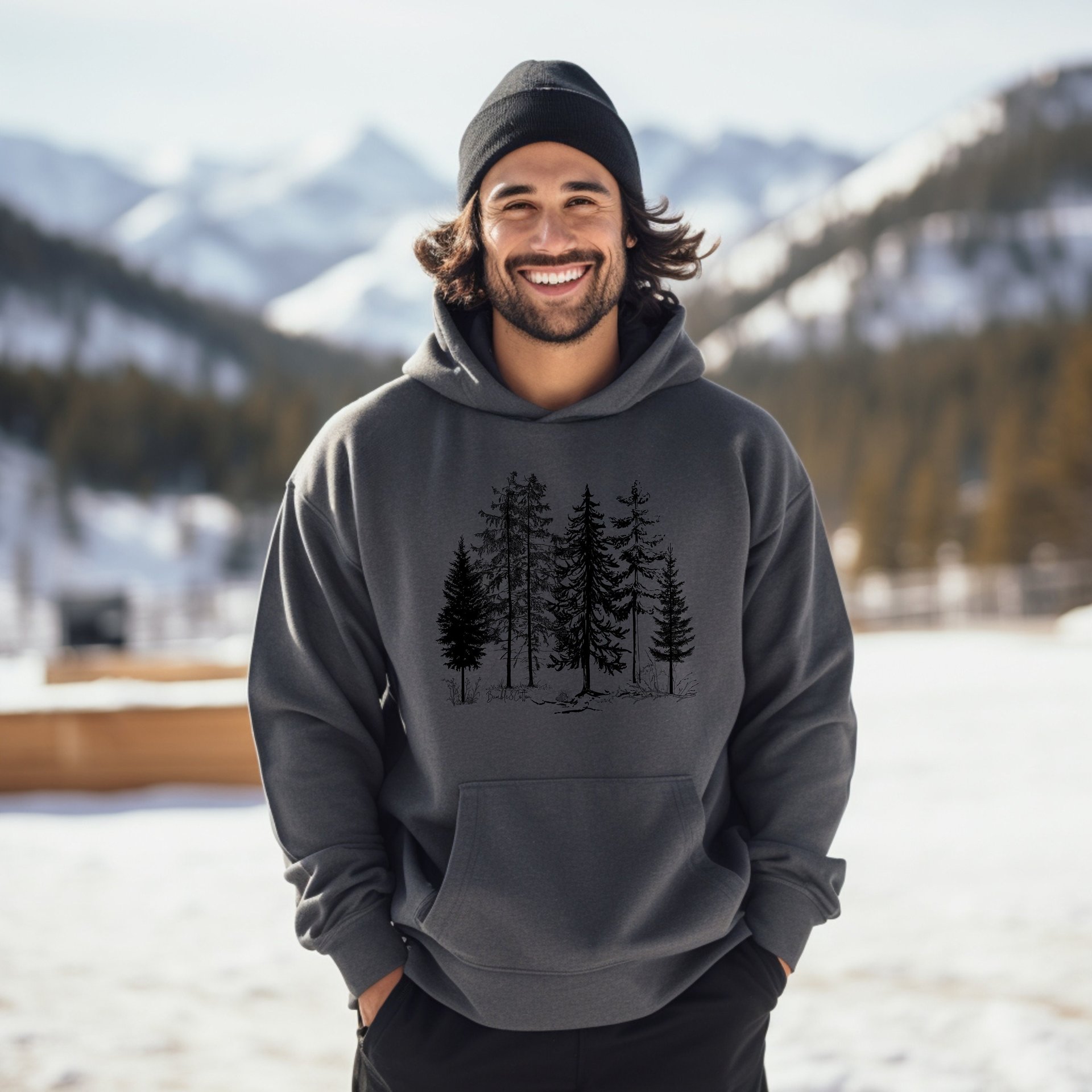 Forest Unisex Hoodie || Forest Trees Hoodie || Tree Forest Hooded Sweatshirt Gender Neutral Gift