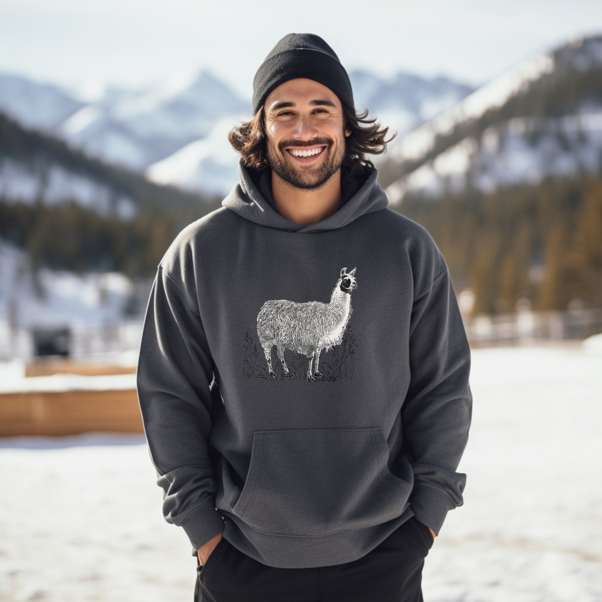 Llovely Llama Hoodie || Llama Llover Hoodie || Llama Hooded Sweatshirt Gender Neutral Gift