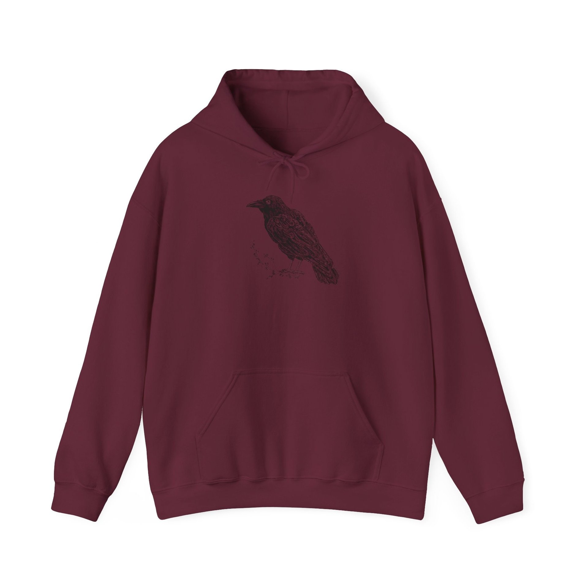 Raven Hoodie || Raven Crow Hooded Sweatshirt || Eco Hoodie || Wildlife Hoodie Gender Neutral Gift