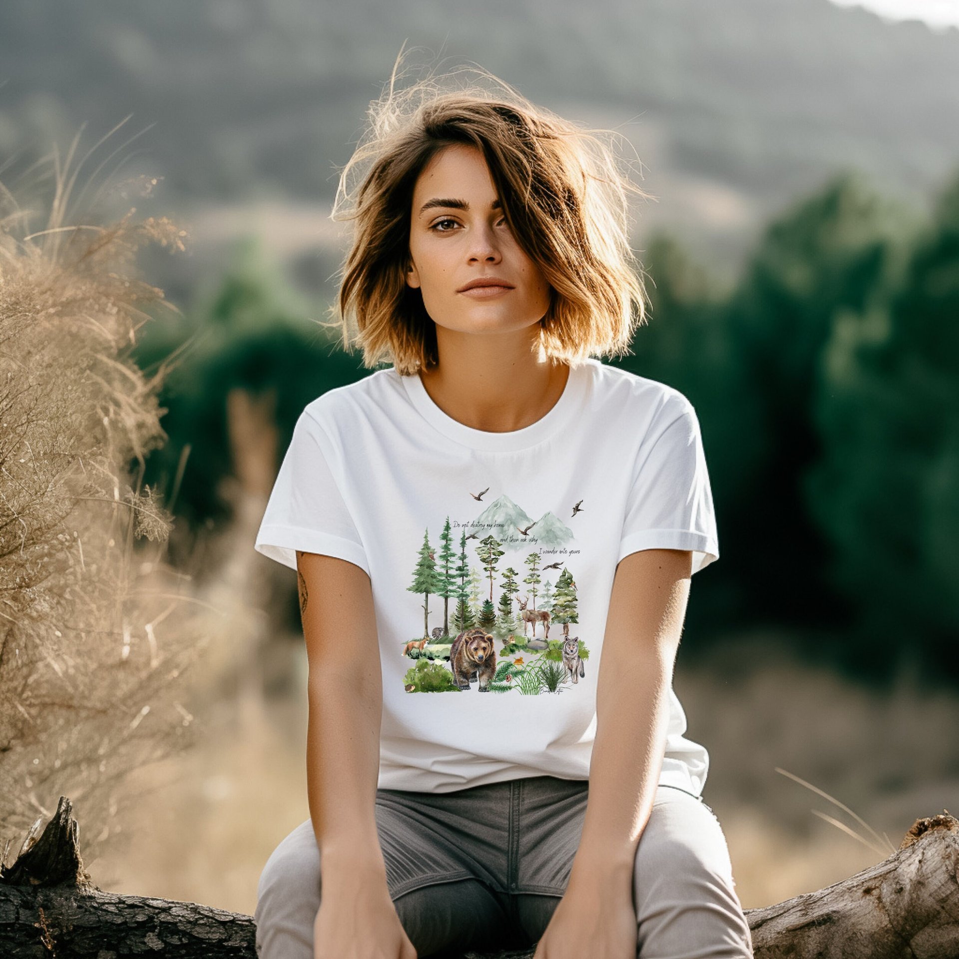 Wildlife Home Tee || Wildlife T-shirt || Wildlife Conservation T-shirt || Nature ECO Tee Gift Gender Neutral Gift