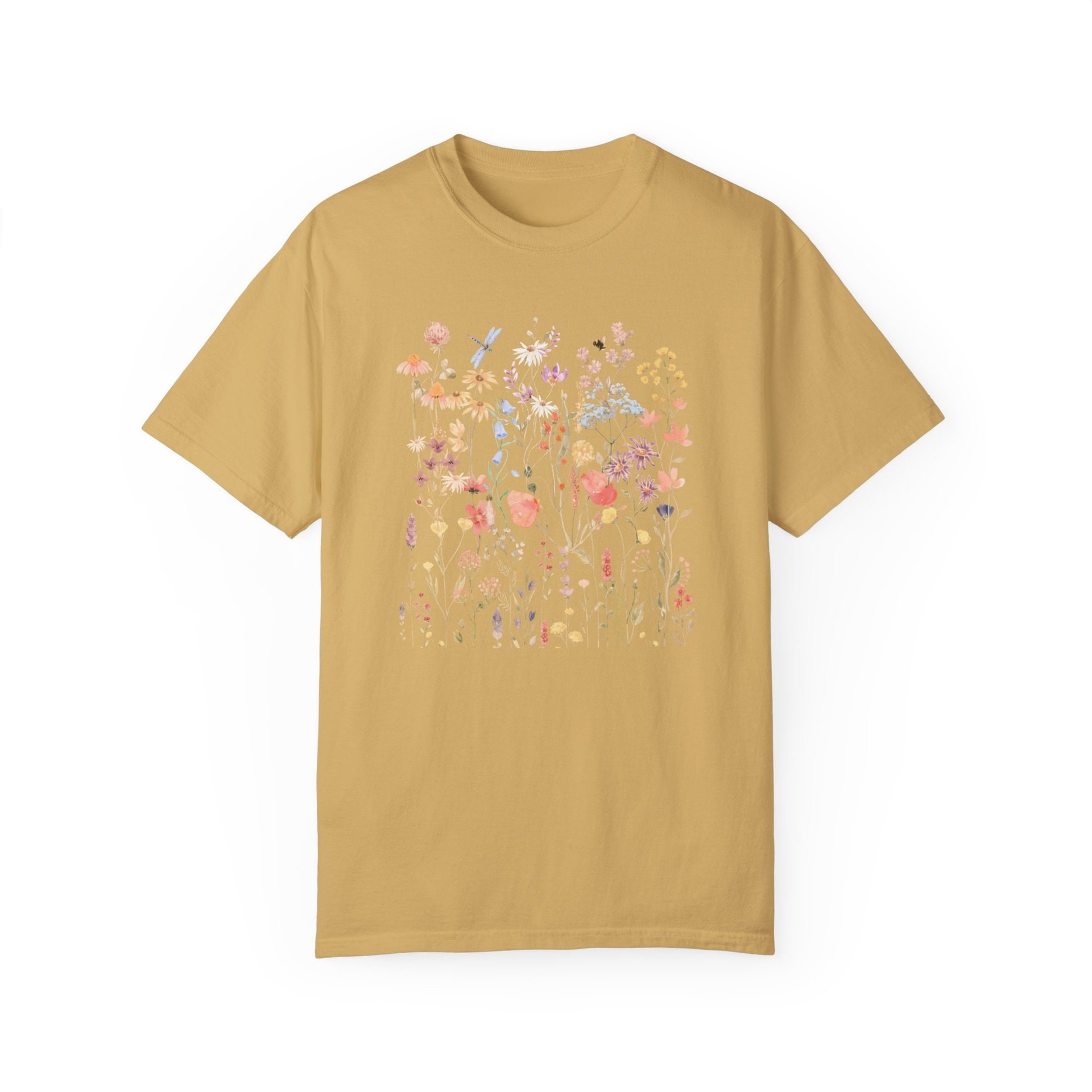 Wildflower Menagerie T-shirt || Boho Vintage Wildflower Tee || Gender Neutral Gift