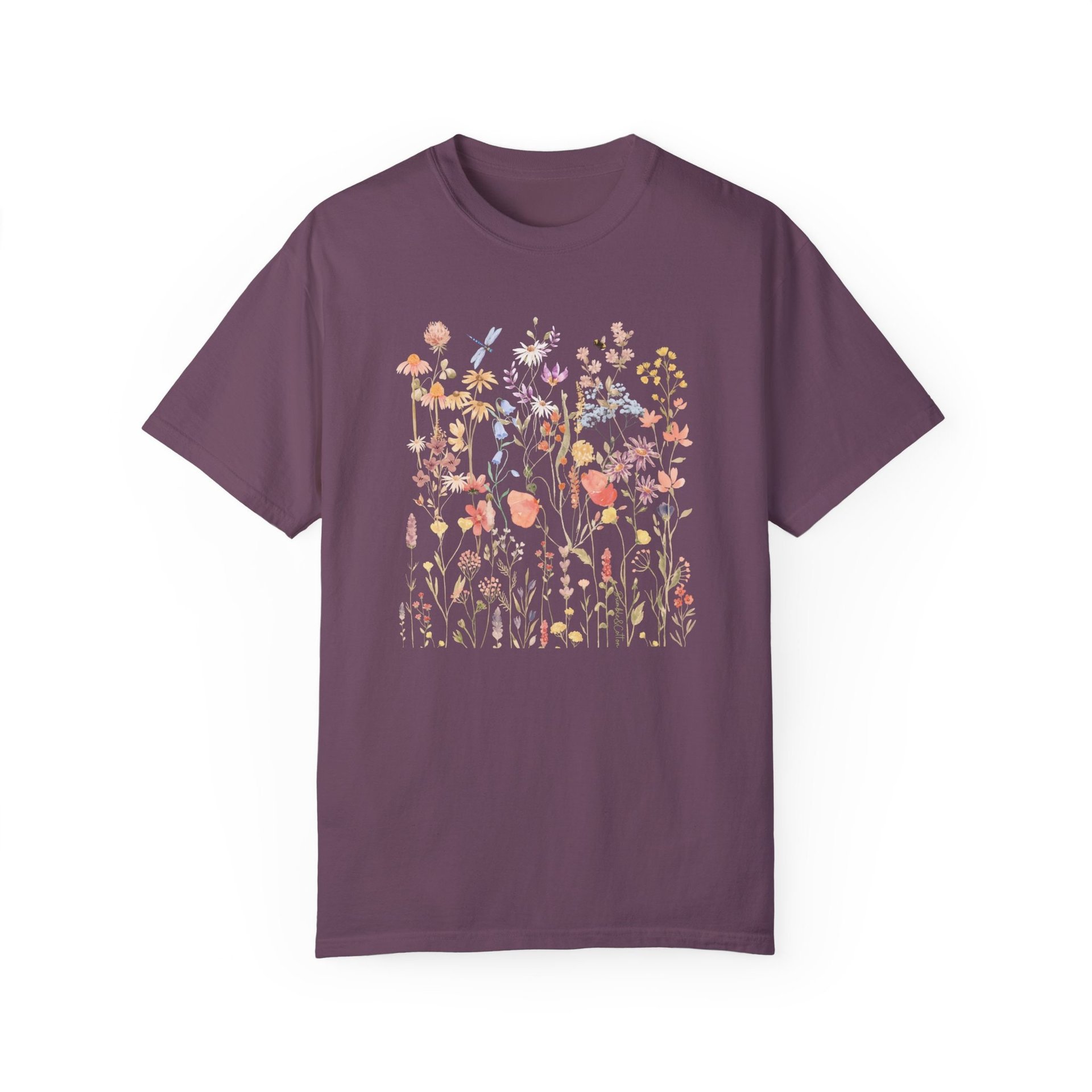 Wildflower Menagerie T-shirt || Boho Vintage Wildflower Tee || Gender Neutral Gift