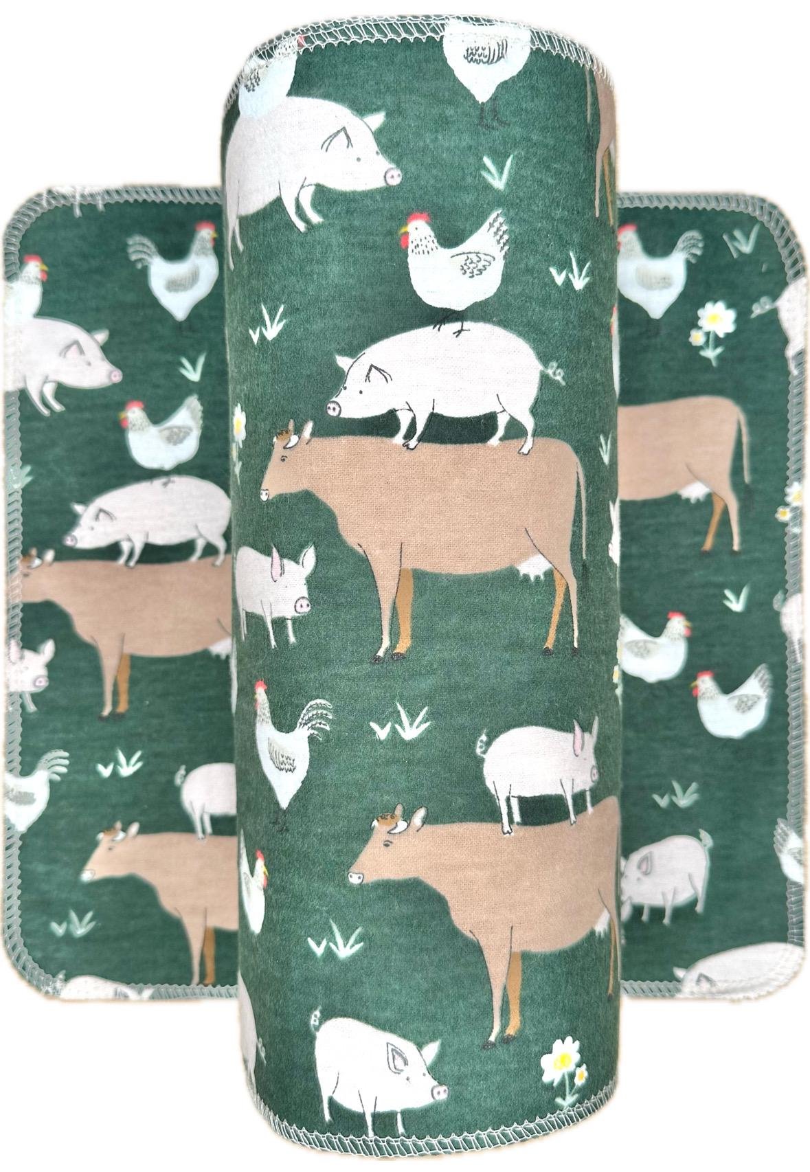 Chickens Pigs & Cows Paperless Towels 
