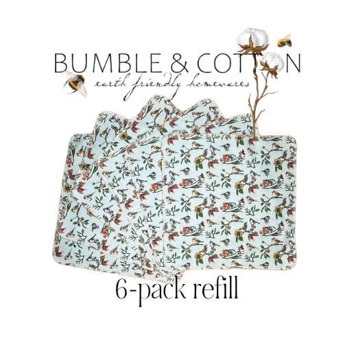 Spring Birds on blue Paperless Towels 