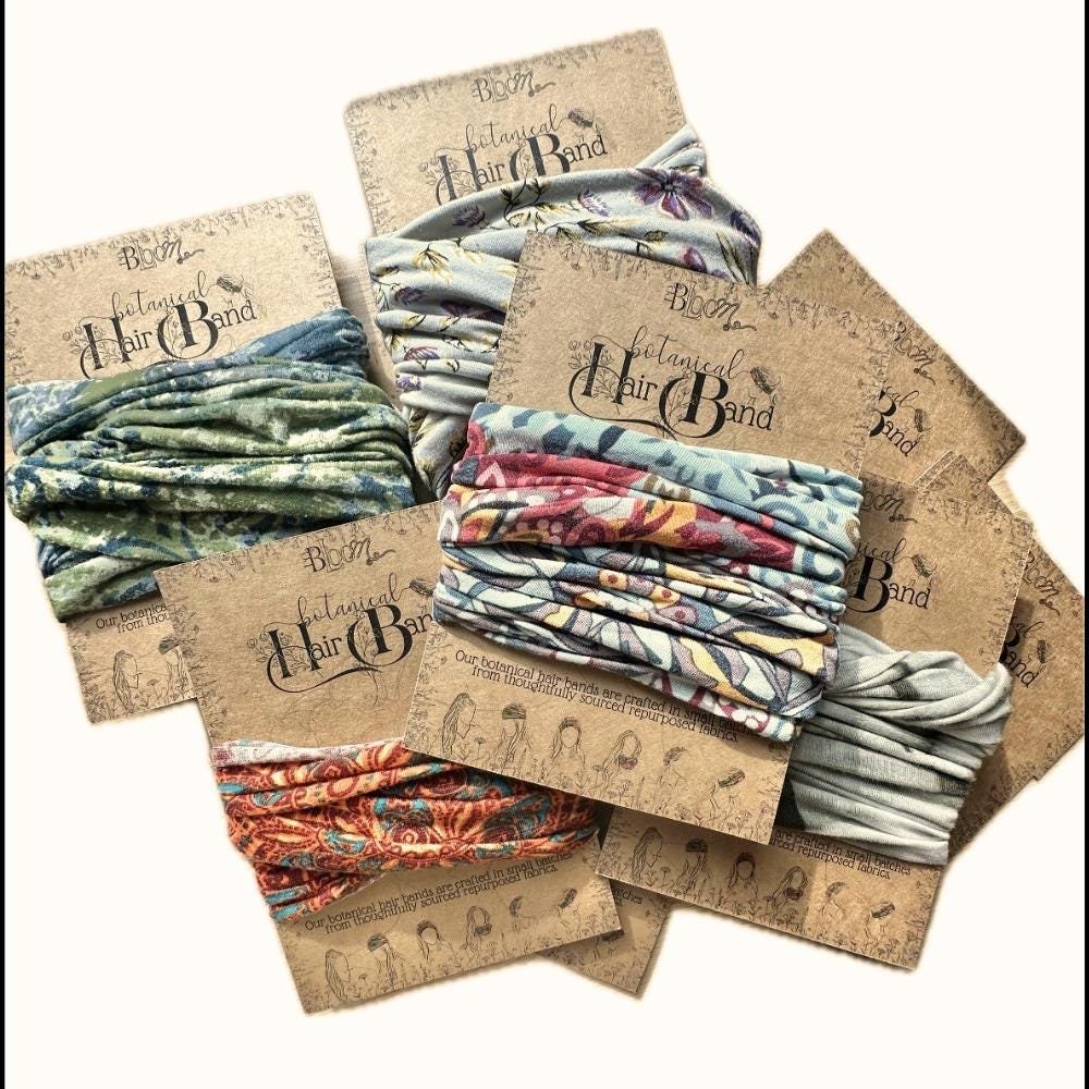 Hair Bands || Upcycled Eco gift with a Purpose || botanical hair accessories ||