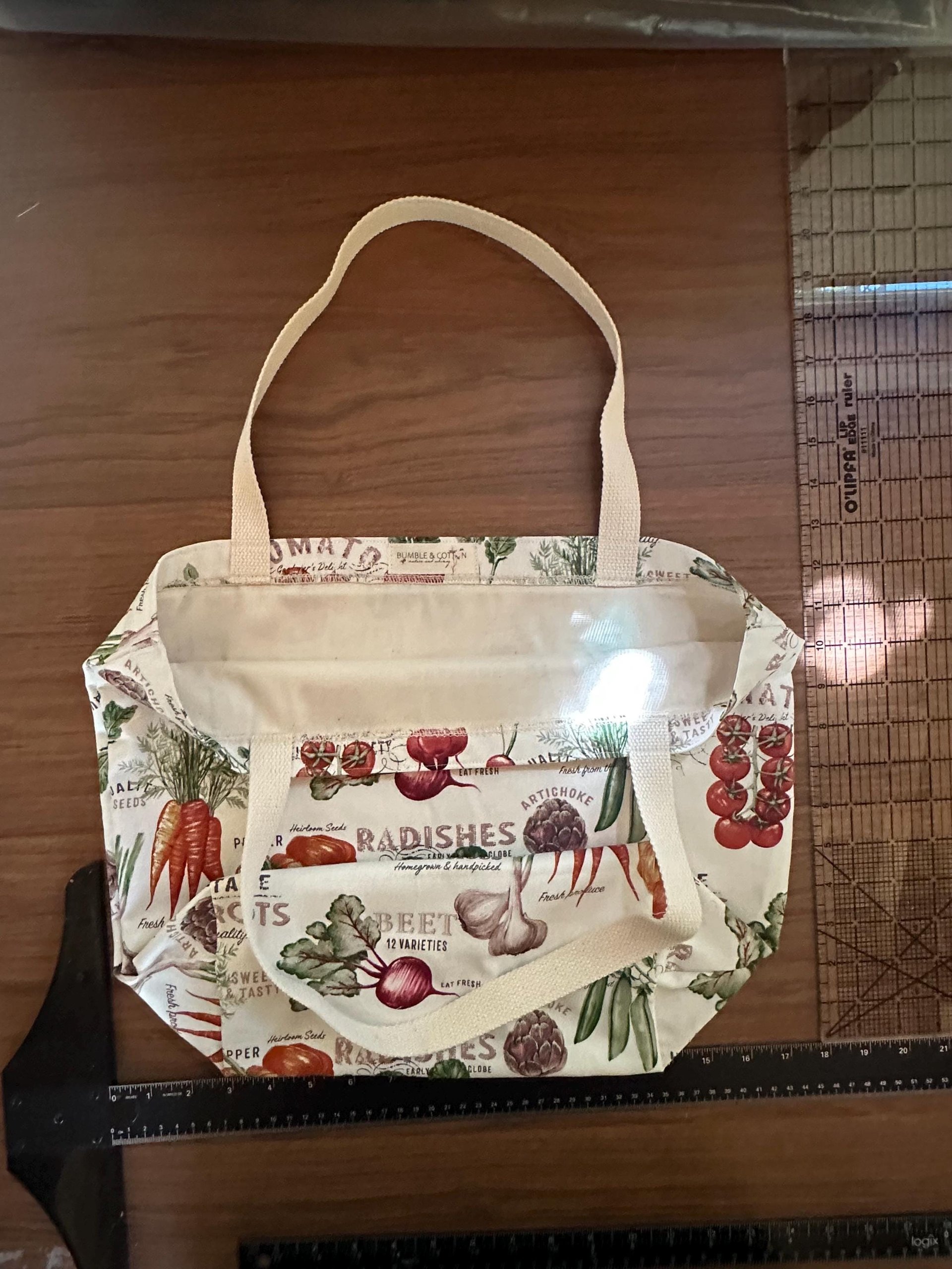 Handmade Botanical Cotton Tote Bag | Nature-Inspired Farmers Market Shopping Bag
