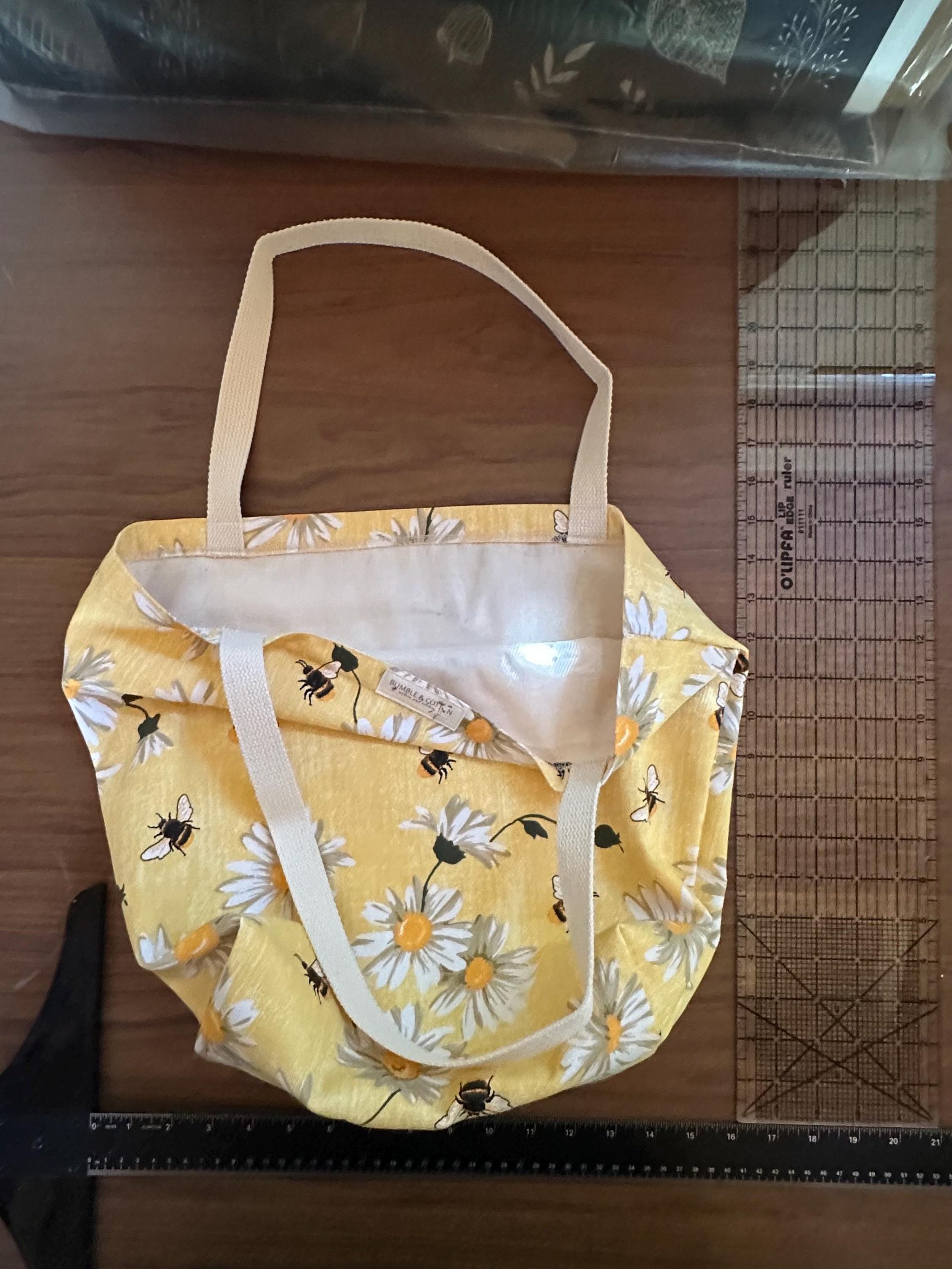Handmade Botanical Cotton Tote Bag | Nature-Inspired Farmers Market Shopping Bag