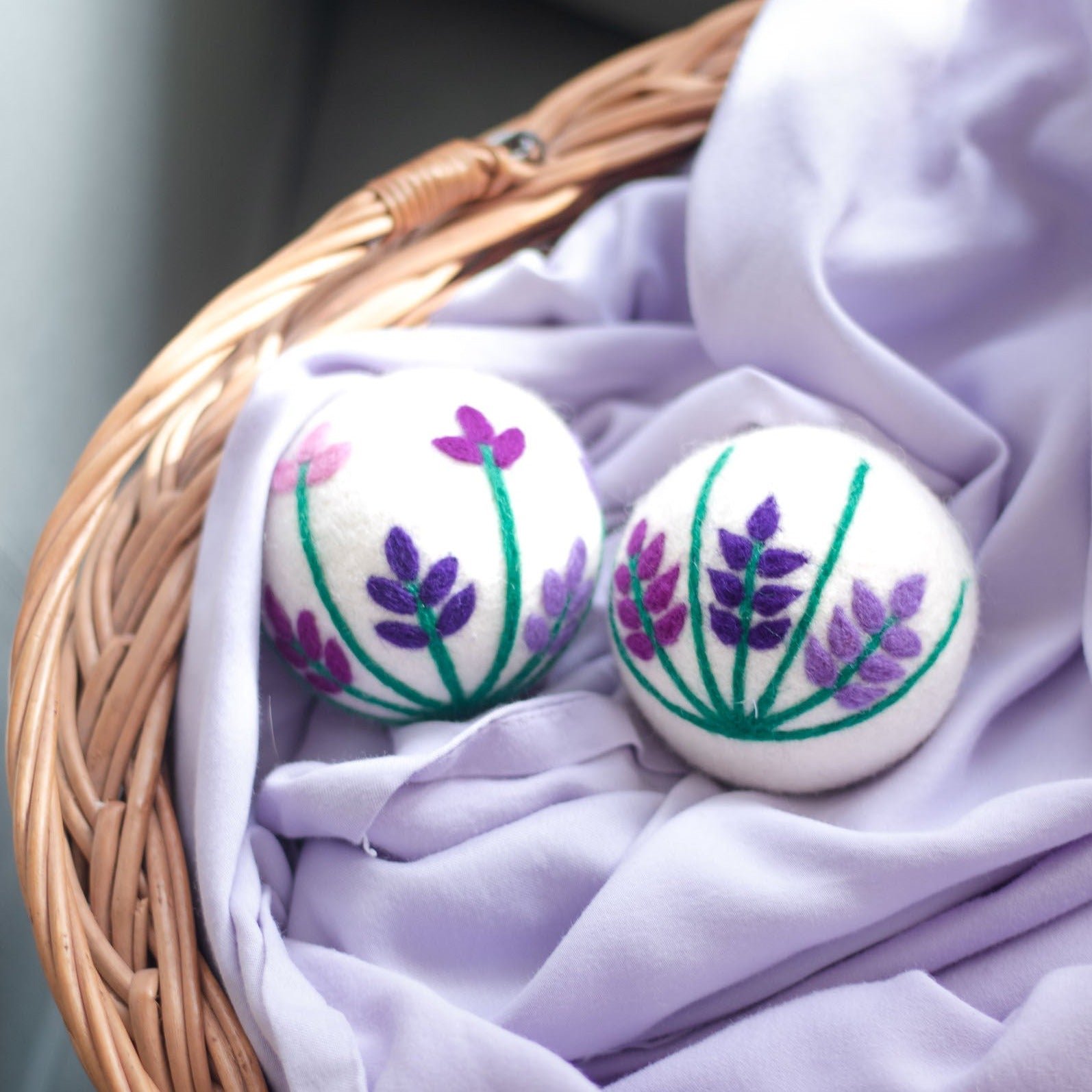 Eco Dryer Balls WILDFLOWERS & BUMBLE Trio - Set of 3 w/bag