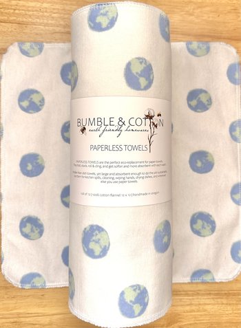 Earth Paperless Towels || Unpaper Towels || Eco Sustainable Zero Waste Kitchen 12x12 Sheets