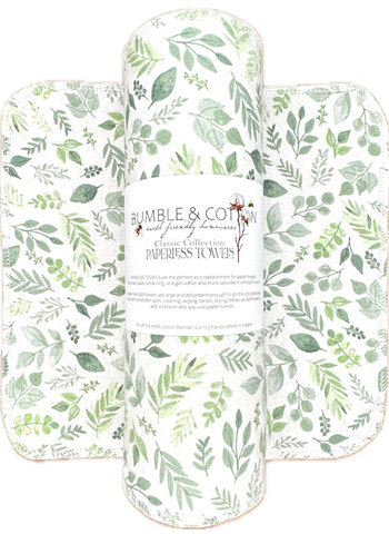 Woodland Leaves Paperless Towels || Reusable Paper Towels || Eco Kitchen Gift 12x12 Sheets || Cloth Napkins