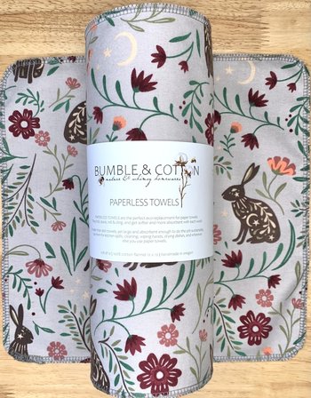 Celestial Rabbits Paperless Towels  || Eco-Friendly Gift || Unpaper Towels 12x12 Sheets