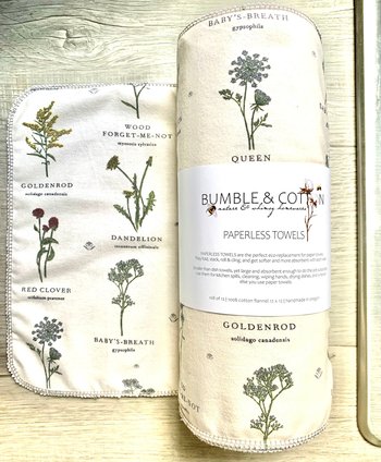 Botanical Flowers Paperless Towels || Unpaper Wildflowers || Sustainable Kitchen Goods || Cloth Napkins