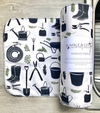Gardening Tools Paperless Towels || Unpaper Towels || Eco Kitchen || Cloth Napkins 12x12 Sheets || Gardener Lover Gift