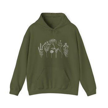 Flower Line Hoodie || Wildflower Hoodie || Wildflower Hooded Sweatshirt