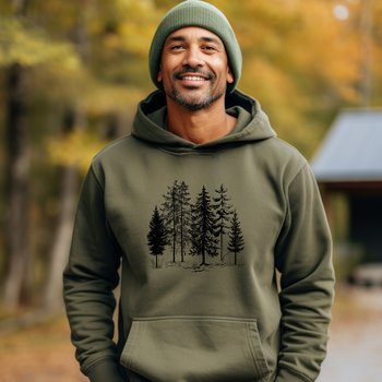 Forest Unisex Hoodie || Forest Trees Hoodie || Tree Forest Hooded Sweatshirt Gender Neutral Gift