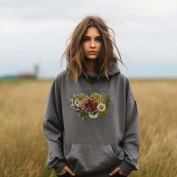 Floral Botanical Hoodie Sweatshirt || Flower Hoodie || Eco Nature Gender Neutral Gift